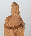 Old Chinese Boxwood Carving Statue of Su Dongpo.