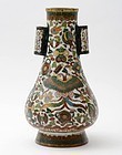 Japanese Cloisonne Enamel "Arrow Toss" Vase, 19th C.