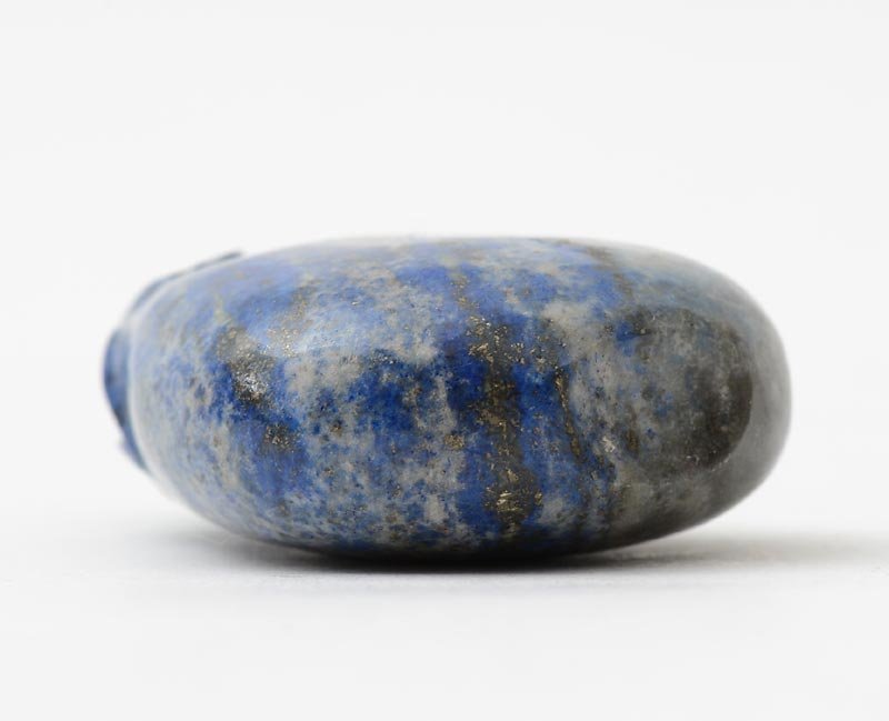 Old Chinese Eggplant Shaped Lapislazuli Stone Snuff Bottle.