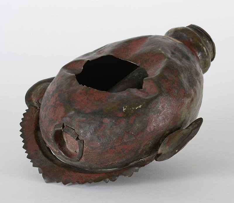 Indian Bronze Monster Mask of a Demon Chaser, 19th C.