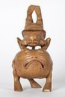 Small Chinese Bamboo Carving of Liu Hai with Toad, c. 1900.