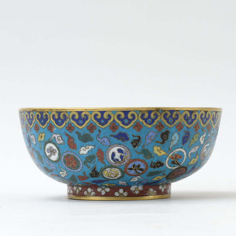 Antique Large Chinese Cloisonne Enamel Bowl, 17th/18th C.