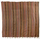 Antique Woven French Wool Kashmir Shawl with Stripes, 19th C.