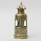 Antique Chinese Yellow Paktong Opium Lamp in Lantern Form.