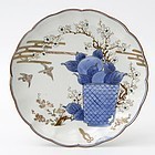 Japanese Arita Porcelain Plate with Bonsai Scissors, Edo Period.