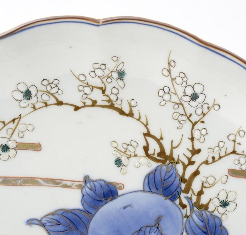 Japanese Arita Porcelain Plate with Bonsai Scissors, Edo Period.