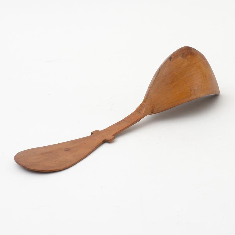 Antique Persian Carved Wooden Sherbet Spoon with Inscriptions.
