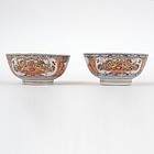 A Pair Dutch-Decorated Chinese Export Porcelain Bowls, 18th C.