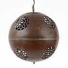 Rare Chinese Copper Spherical Incense Burner, 18th / 19th C.