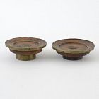 Two Antique Wooden Tibetan Ritual Offering Torma Stands.