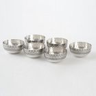 An Antique Set of 6 Islamic Silver Bowls with Arabic Inscription.