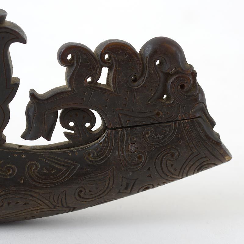 Antique Batak Powder Horn Sumatra Indonesia, Parpanggalahan # 3.