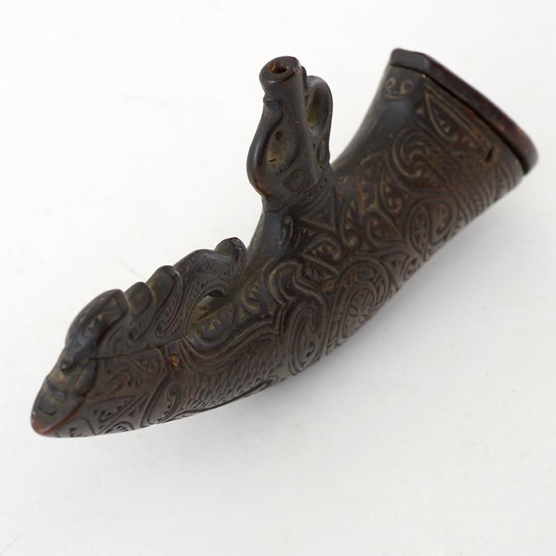 Antique Batak Powder Horn Sumatra Indonesia, Parpanggalahan # 4.