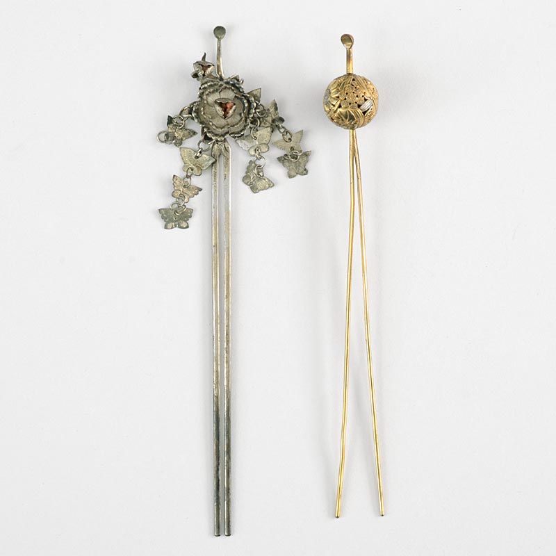 Two Antique Japanese Kanzashi Hairpins.