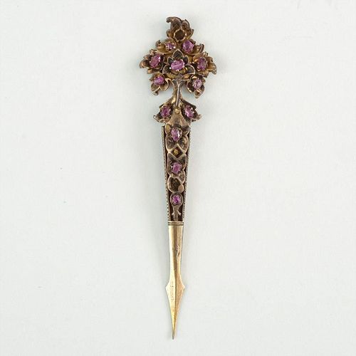 Antique Straits Chinese Gilt Silver Hairpin, Singapore.