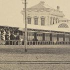 Albumen Photograph of Shimbashi Railway Station, Japan c. 1872.