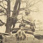 Albumen Photograph of Bronze Bosatsus at Senso-ji in Asakusa, 1870/80.