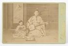 Antique Photograph Cabinet Card of Mother w. Child by Tamemasa.