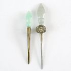 Two Old Chinese Gilt Hairpins with Jade.