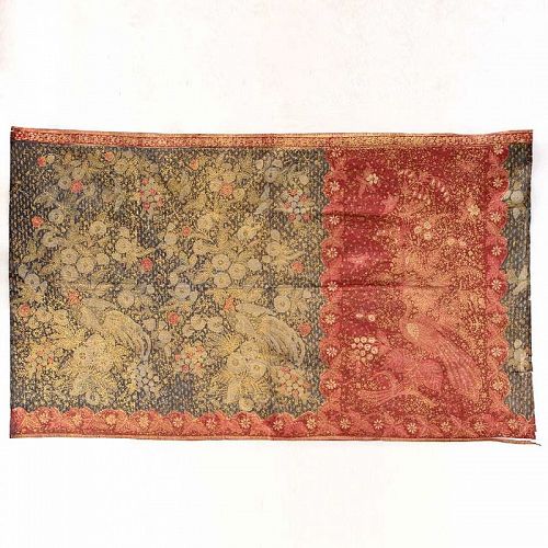 Rare Javanese Peranakan Bridal Batik Sarung with Gilding, c. 1910-20.