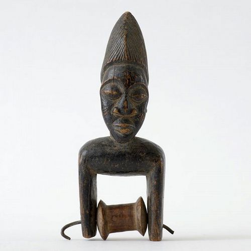 Fine African Tribal Anthropomorph Heddle Pulley, ex Coll. Graffenried.