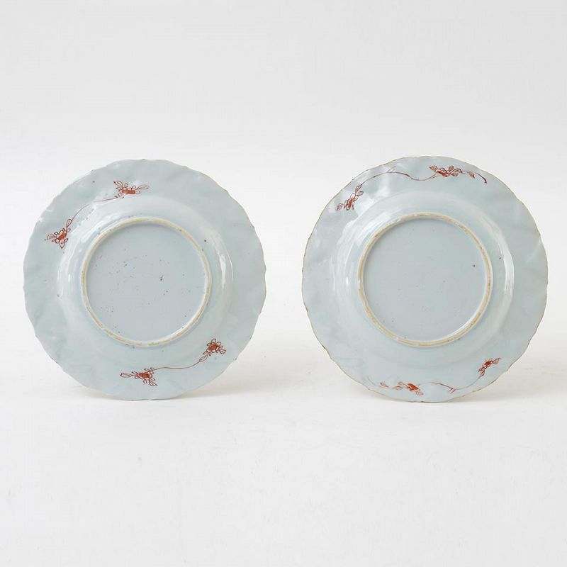 A Pair Chinese &quot;Milk &amp; Honey&quot; Moulded Porcelain Plates, Kangxi.