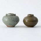 Two Chinese Longquan Celadon Ceramic Jarlets, Yuan / Ming.