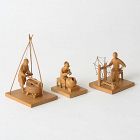Three Chinese Tushanwan Wood Figurines of Miller & Artisans, c. 1930.