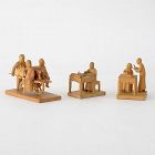 Five Chinese Tushanwan Wood Figurines of Doctor, Scholar etc, c. 1930.