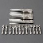 Rare Antique 24 Pieces Chinese Export Silver Fish Flatware Set, 19th C