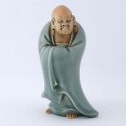 Japanese Studio Celadon Porcelain Daruma Okimono, Sealmark.