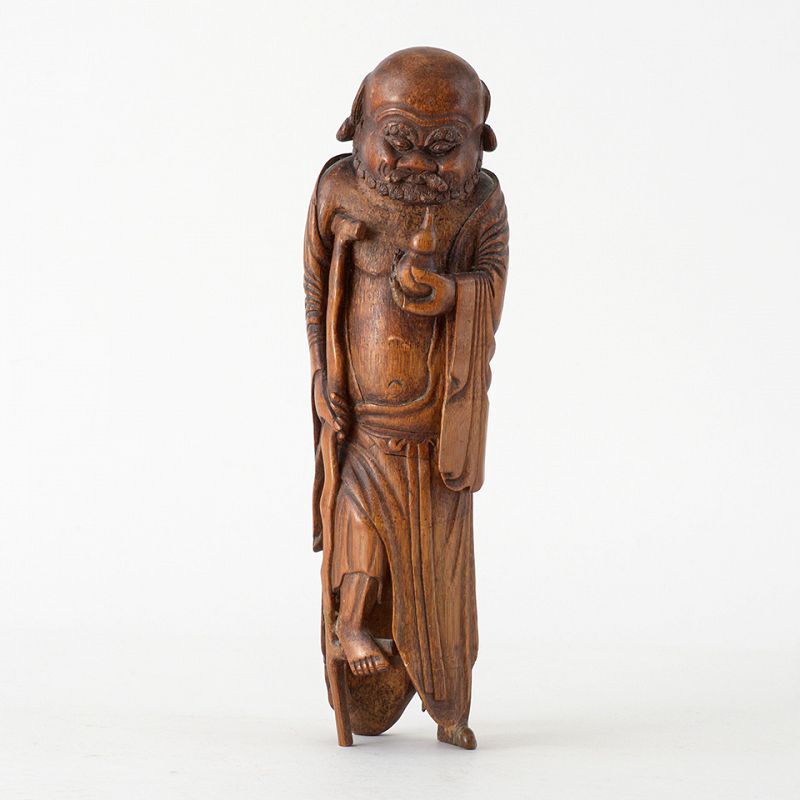 Large Antique Chinese Bamboo Carving of Immortal Li Tieguai, c. 1900.