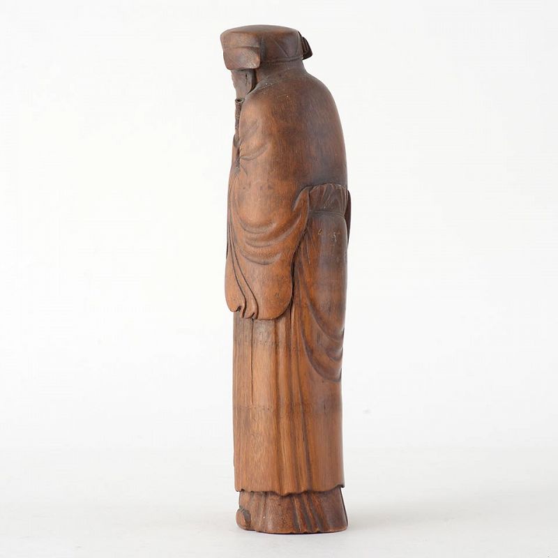 Large Antique Chinese Bamboo Carving of Immortal Zhang Guolao, c. 1900