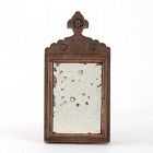 Small Antique Persian Carved Wooden Mirror, Qajar.