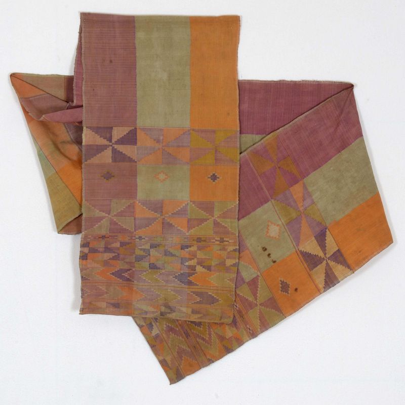 A Tausug Tapestry Silk Sash Textile, Sulu Philippines No. 1.