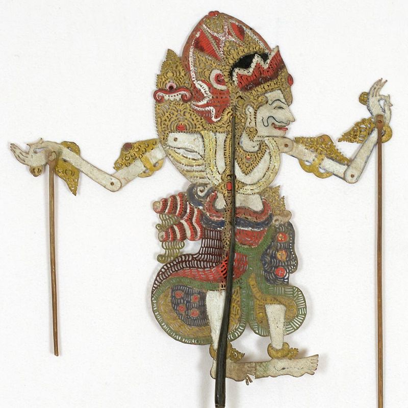 Rare Set of Eight Old Wayang Kulit Shadow Puppets &quot;Ringgits&quot;, Bali.
