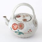 Early Japanese Kakiemon Style Porcelain Teapot with Chrysanthemum.