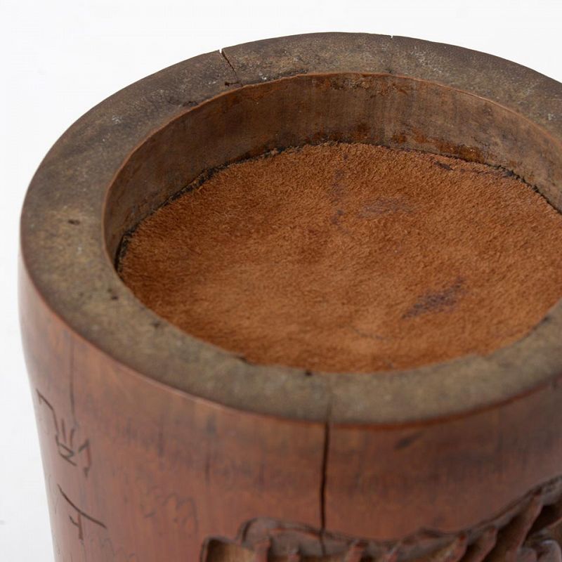 A6196 Vintage Chinese cheapest Bamboo Poetic Prose Brush Pot