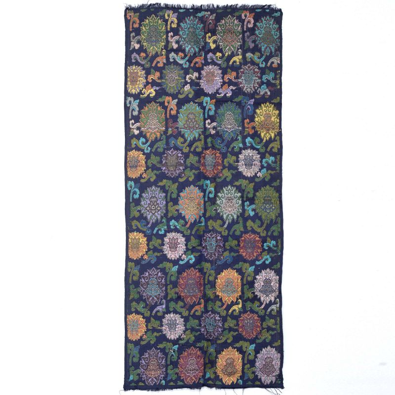 Antique Chinese Silk Brocaded Panel with Lotus Flowers, c. 1900.