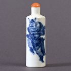 Chinese blue & white Porcelain Snuff Bottle w. Zhong Kui, c. 1900.