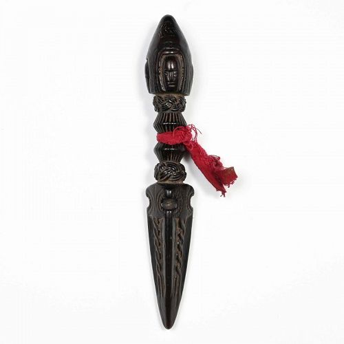 Nepalese Wooden Ritual Dagger "Phurba", 19th / Early 20th C.