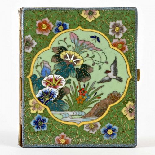 Fine Japanese Cloisonné Enamel Cigarette Case, Meiji Period.