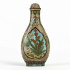 Chinese Antique Cloisonné Enamel Snuff Bottle, Qing