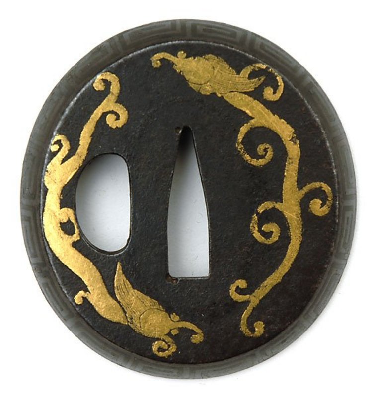 Iron Tsuba with Dragons, Japan, Edo period.