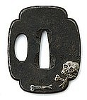 Small Iron Tsuba with Skull, Japan, 19th C.