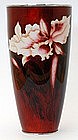 Elegant Japanese Ando Cloisonne Enamel Vase, Meiji.