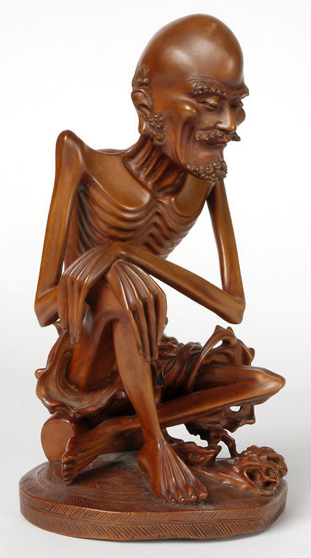 Chinese Boxwood Carving of Fasting Buddha, 18th/19th C.