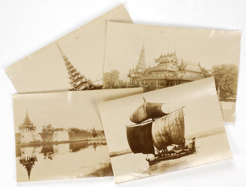 4 Historical Photographs from Colonial Burma, 19th C.