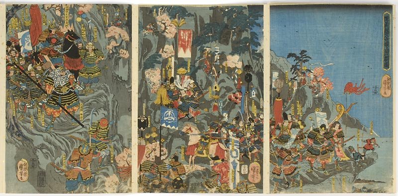 Leporello with Warrior Triptychs by Kuniyoshi, 19th C.