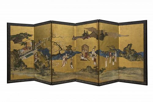 Japanese pair of screens - The Dream in the Red Pavilion